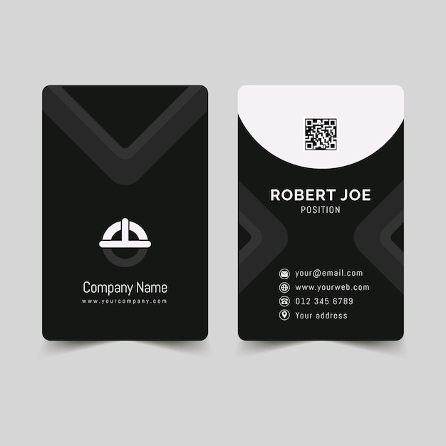 Free vector monochrome business cards template set