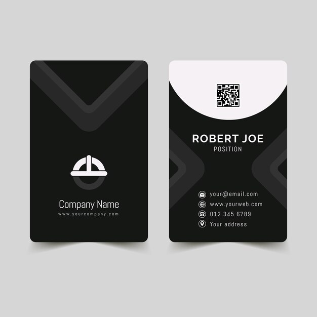 Monochrome business cards template set