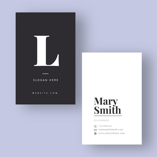 Monochrome business cards