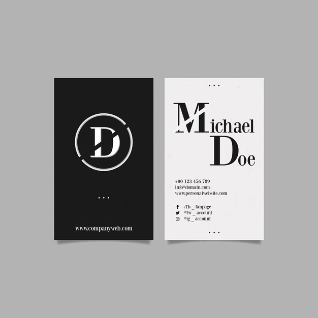 Monochrome business cards