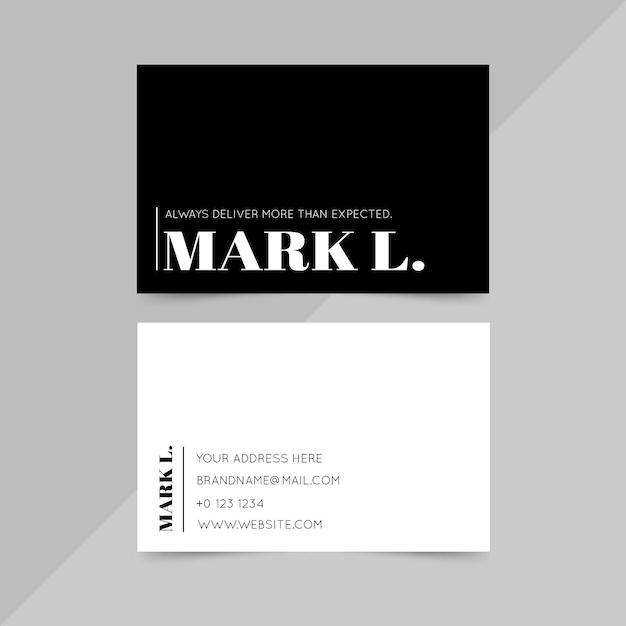 Monochrome business cards