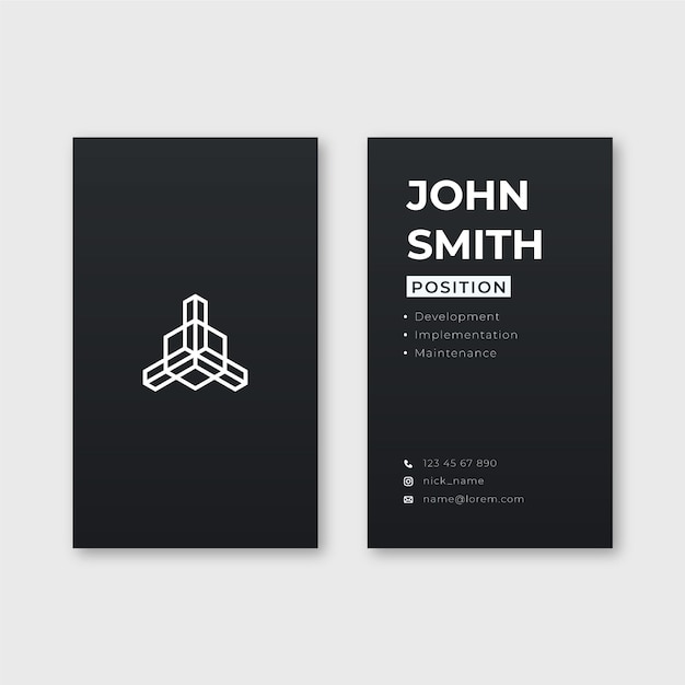 Free vector monochrome business cards