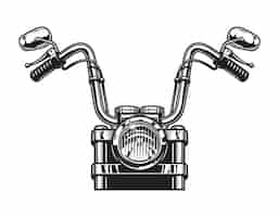 Free vector monochrome classic motorcycle front view concept