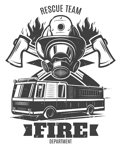 Monochrome Firefighting illustration