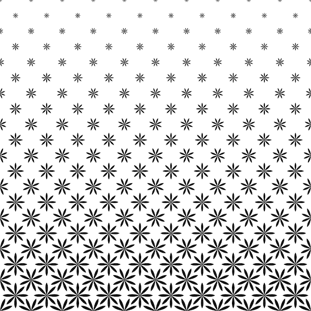 Монохромный геометрический стилизованный цветочный узор - фоновой графический дизайн из изогнутых фигур