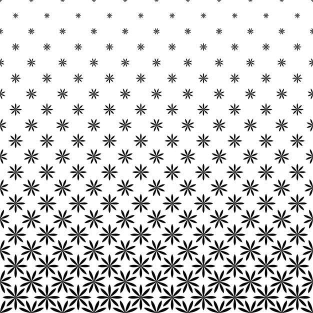 Монохромный геометрический стилизованный цветочный узор - фоновой графический дизайн из изогнутых фигур