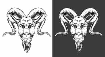 Free vector monochrome goat illustration