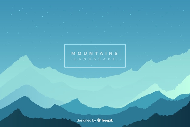 Free vector monochrome landscape of mountain chain
