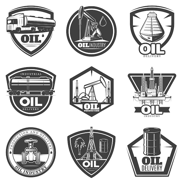 Монохромные этикетки нефтяной промышленности