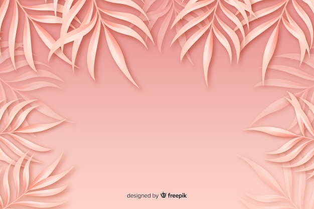 Монохромный розовый фон листья