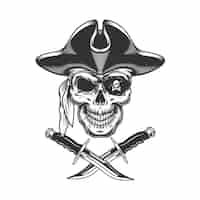 Free vector monochrome pirate skull