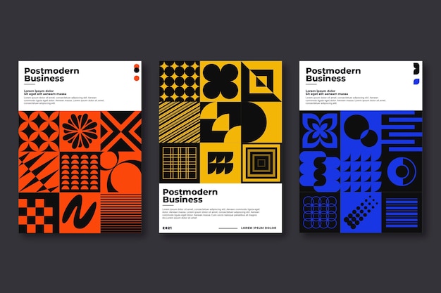 Monochrome postmodern business cover collection