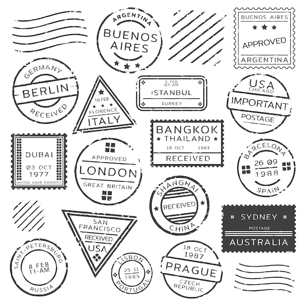 Postage Stamps And Labels From Us Stock Photo - Download Image Now