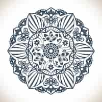 Free vector monochrome round mandala