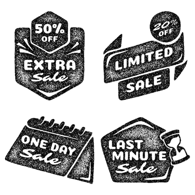Free vector monochrome sales stickers collection