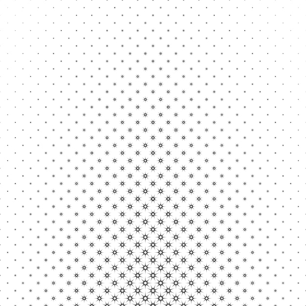 Monochrome star pattern - geometrical halftone abstract vector background graphic design