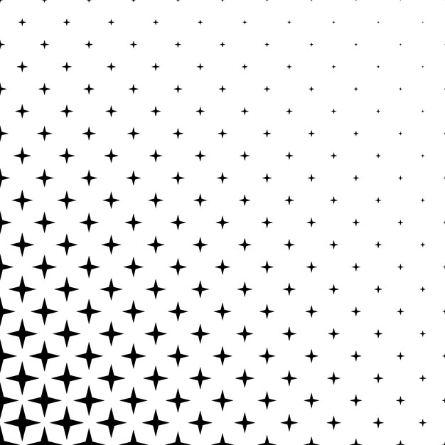 Monochrome star pattern - vector background graphic design from geometric shapes