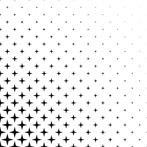 Monochrome star pattern - vector background graphic design from geometric shapes