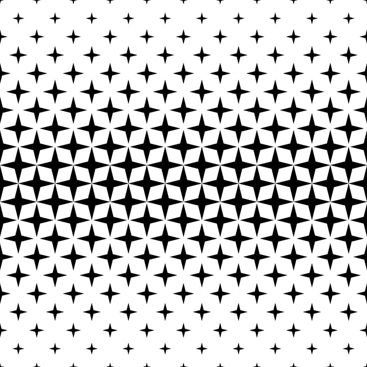 Free Vector monochrome star pattern - vector background
