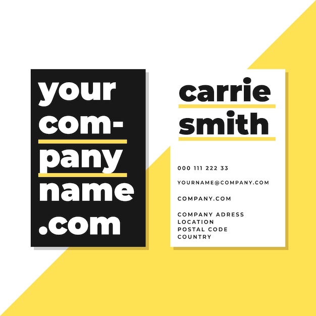 Free vector monochrome template for business cards