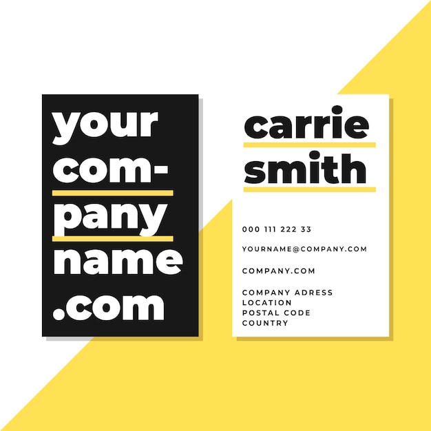 Monochrome template for business cards