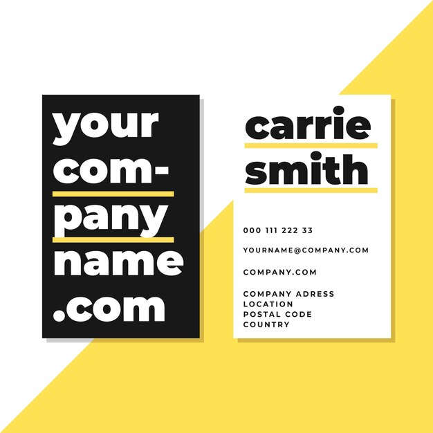 Monochrome template for business cards