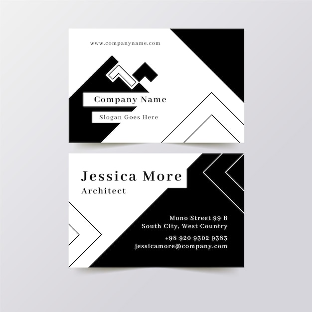 Free vector monochrome template for business cards