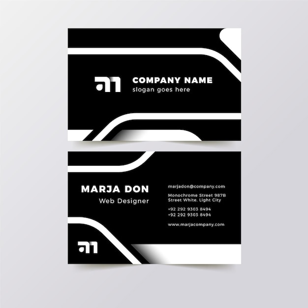 Monochrome template for business cards