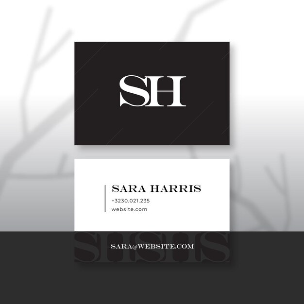 Monochrome template for business cards