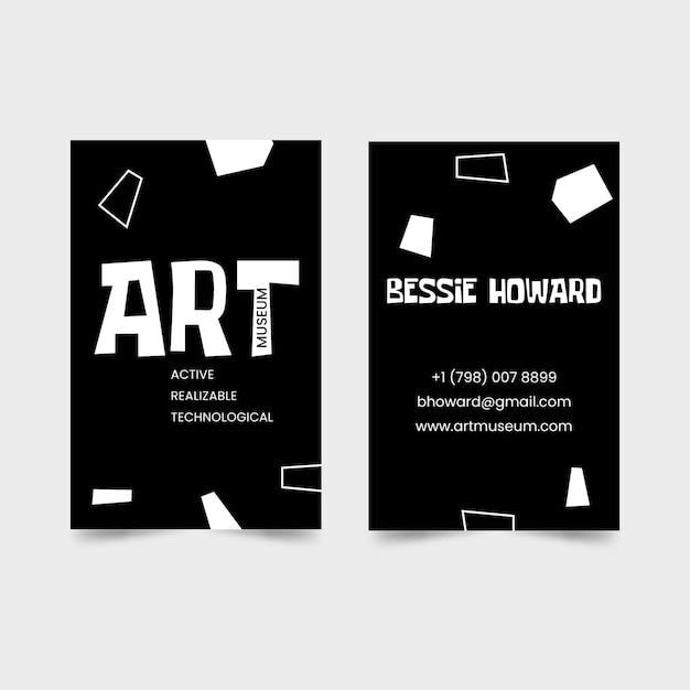 Monochrome vertical business card