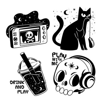 Goth stickers Vectors & Illustrations for Free Download