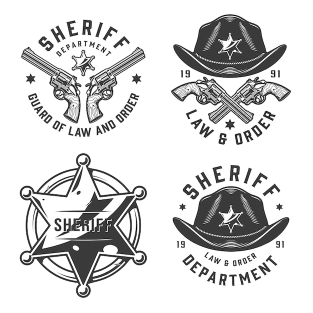 Free vector monochrome vintage emblems