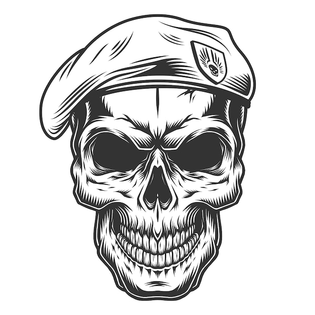 Free vector monochrome vintage skull