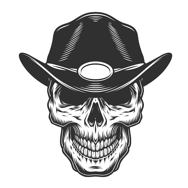 Free vector monochrome vintage skull