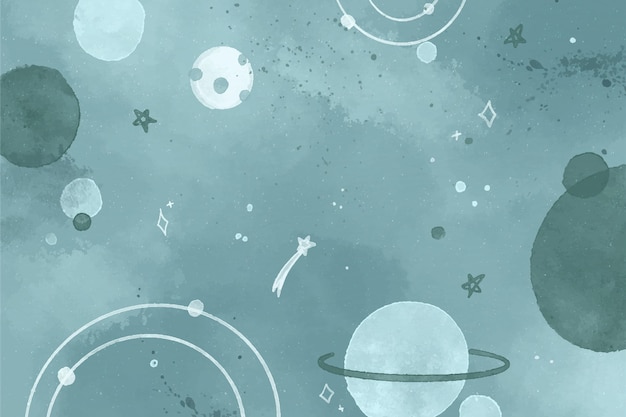 Free vector monochrome watercolor galaxy background