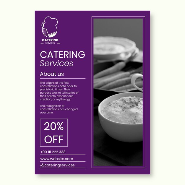 Monocolor catering services flyer