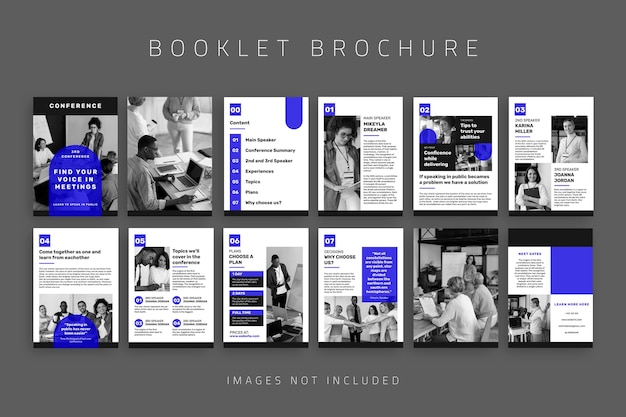 無料ベクター 単色の会議冊子デザイン パンフレット