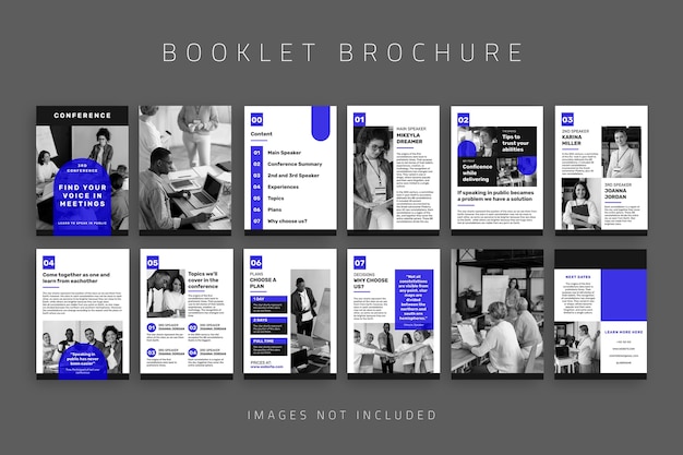 Monocolor conference booklet design brochure