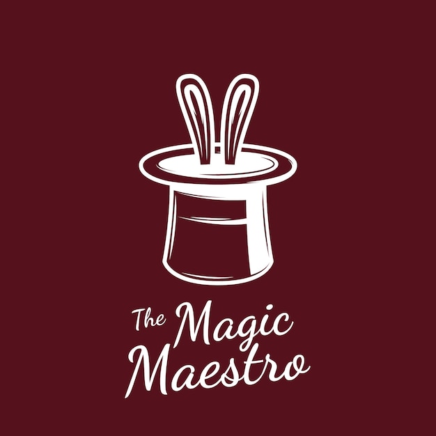Vettore gratuito piatto monocolore il logo del mago maestro magico
