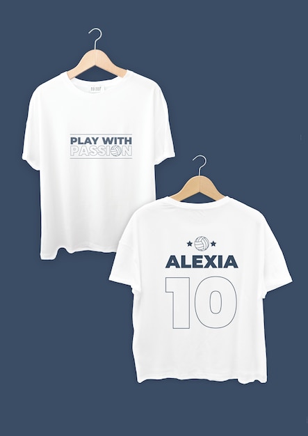 モノカラーでシンプルに情熱を持ってプレーするバレーボールTシャツ