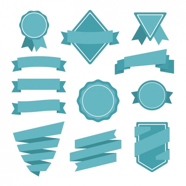 Free Vector | Monocromatic ribbons design