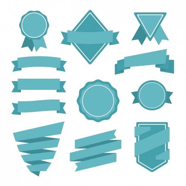 Free vector monocromatic ribbons design