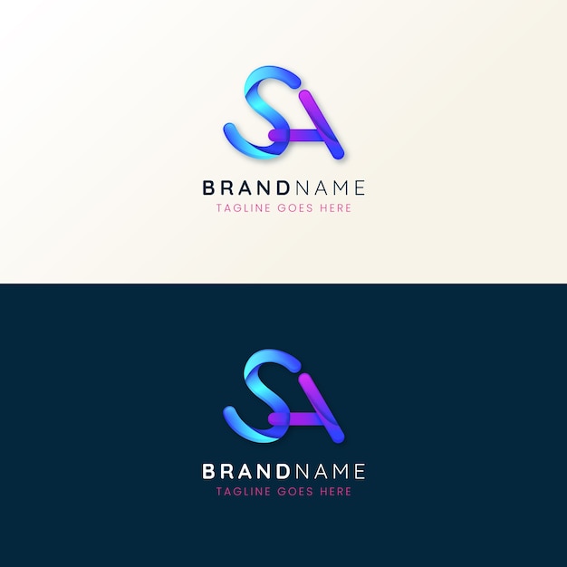 Free vector monogram letter logo design template