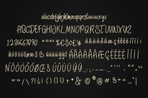 Monoline handwritten font vector illustration