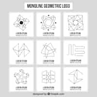 Free vector monoline logo collection of nine