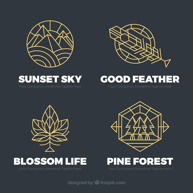 Monoline nature logo pack