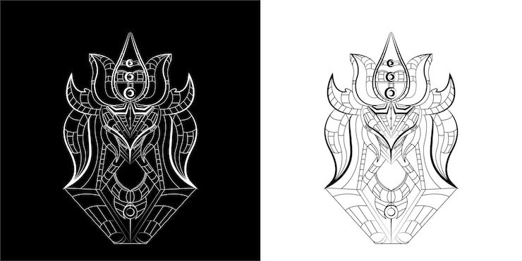 Free Vector monoline owl set