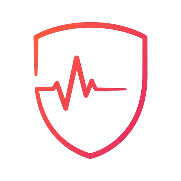 Free vector monoline red gradient health shield