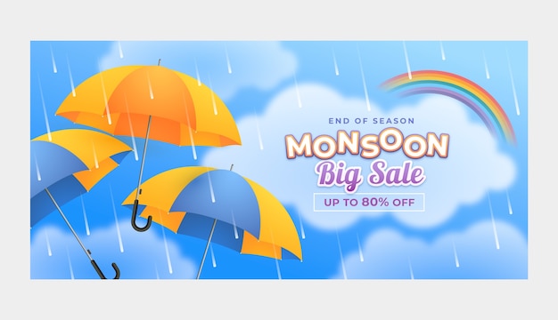 Monsoon season gradient sale banner