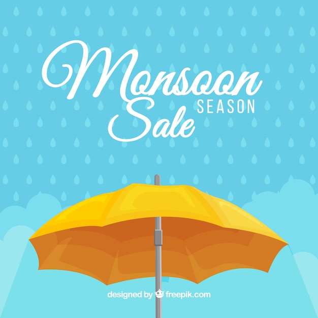 Фон для продажи сезона муссонов с зонтиком